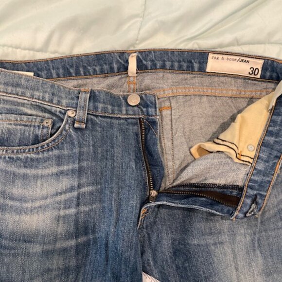 LAST PRICE Rag & Bone Dre Low Rise Slim Boyfriend Distressed Size 30 Blue Denim - Picture 5 of 16